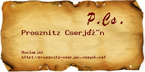 Prosznitz Cserjén névjegykártya